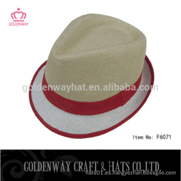Sombreros del sombrero del verano de la manera con la venda roja para el sombrero trilby de las señoras